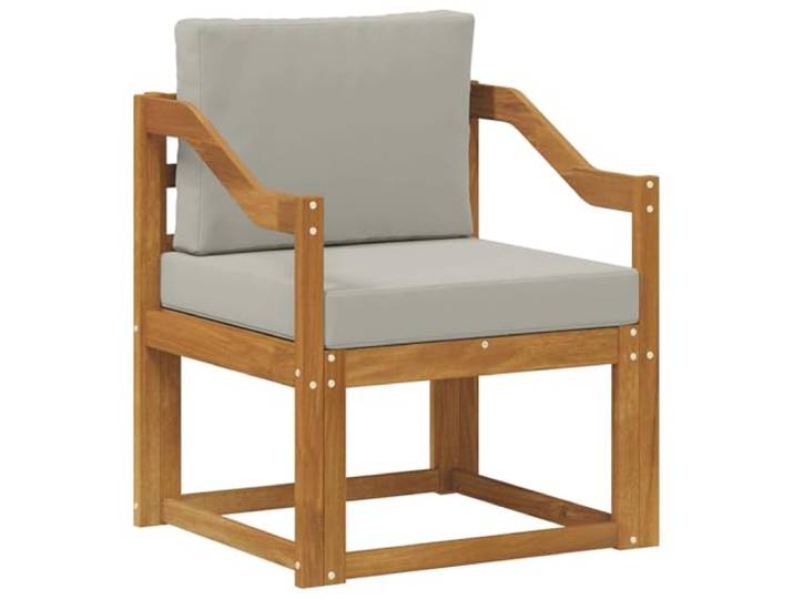 Coespram Garten Sofamodul Massivholz Akazie mit Kissen Outdoor Lounge Modulares Holzmöbel für Balkon, Veranda und Terrasse, inklusive Bequemer Sitzkissen und Abnehmbaren Armlehnen.