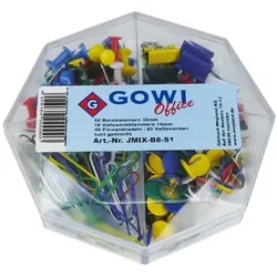 GOWI Office 196-tlg. Schreibtischzubehör-Set »JMIX-B8-S1« mit Klammern und Nadeln silber