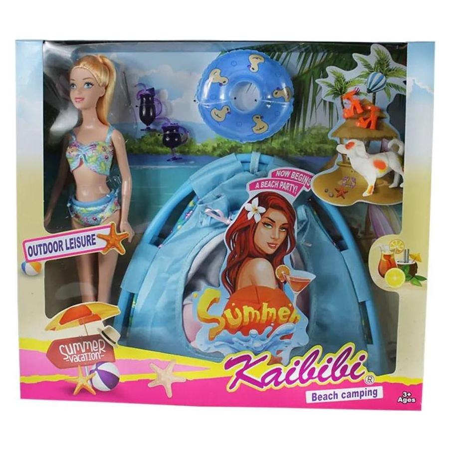 Ciuciubabka Puppe Entspannen am Strand mit einem Haustier (ZB-148848)