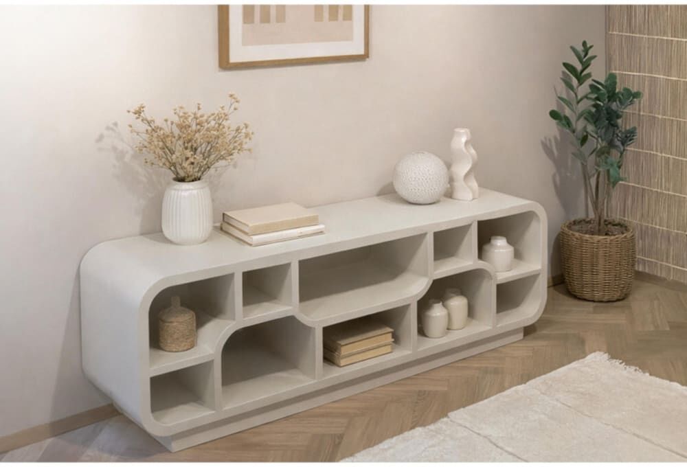 Moloo Meuble tv 130 cm blanc Blanc 130x50x40cm