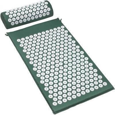 Sorbus "Sivan Acupressure Mat & Pillow Set: Pain Relief, Stress & Sciatic Treatment (29.5""L x 17.3""W) - 29.5""L x 17.3""W x 0.7""H"