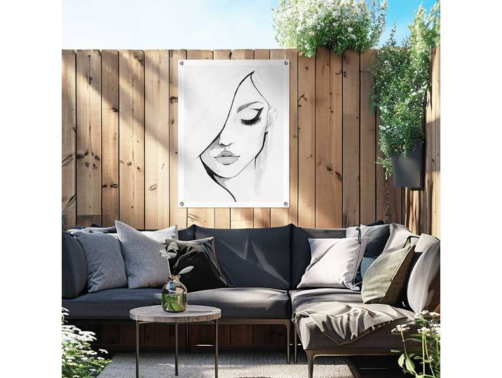 Poster extérieur Visage PVC Noir/Noir 60 x 80 x 0cm