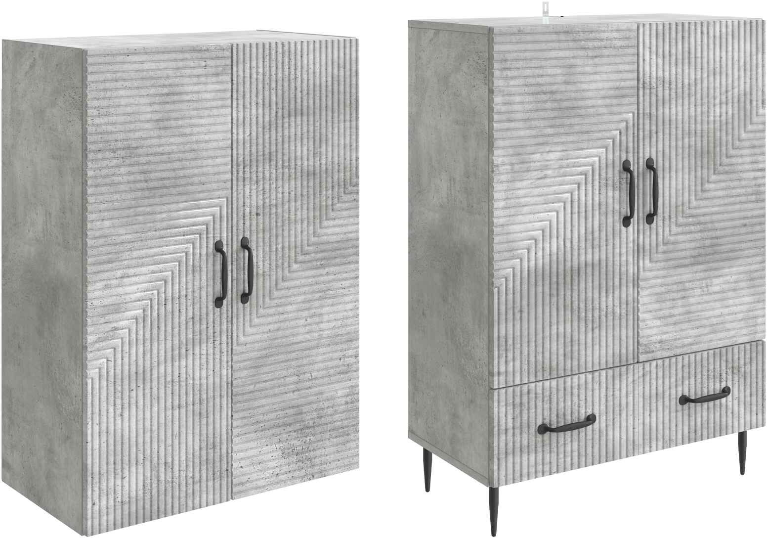 vidaXL Juego de armarios 2 uds. Madera de ingeniería Gris