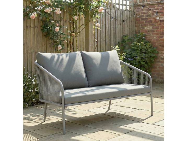 Outsunny Canapé 2 Places Rotin Extérieur 112x72x76cm Gris