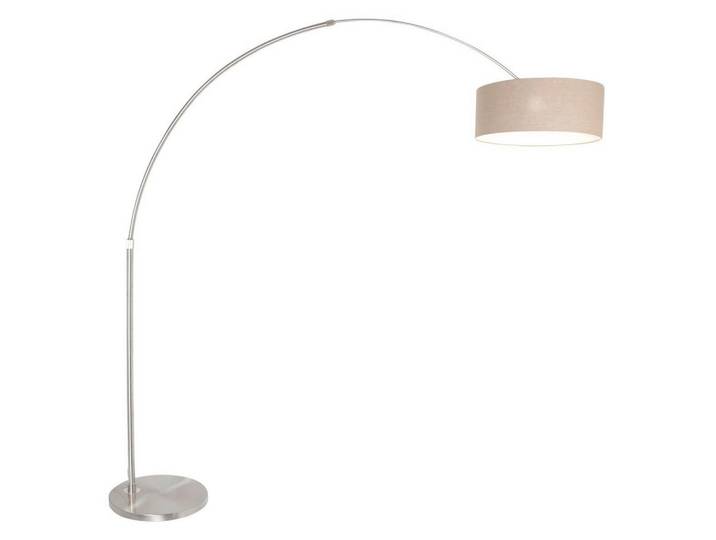 Stehleuchte, Edelstahlfarben, Textil, rund, 50x240x230 cm, höhenverstellbar, Lampen & Leuchten, Innenbeleuchtung, Stehlampen, Stehlampen