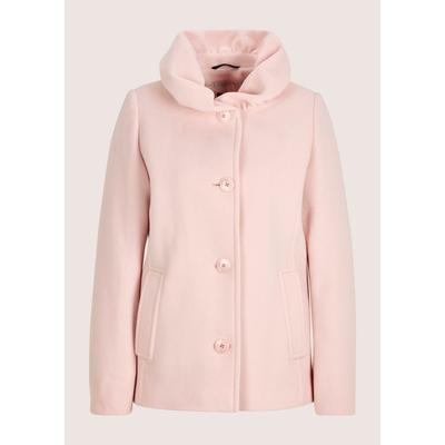 Kurzjacke MADELEINE "Wollmantel Eleganter Einreiher mit modischem Schalkragen", Damen, Gr. 40, rosa (puderrosé), Obermaterial: 80% Wolle WO. 20% Polyamid PA., Modern, Jacken Kurzjacke, Wollmischung, modische Kragenform