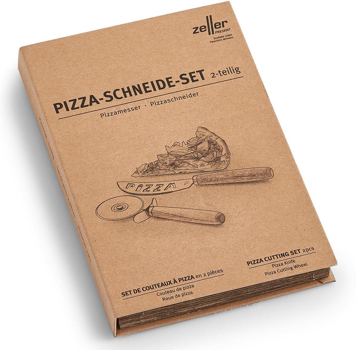 Pizzaschneider ZELLER PRESENT, beige (natur), Edelstahl, Kochmesser, Pizzaschneider, für Pizzaliebhaber natur Einheitsgröße