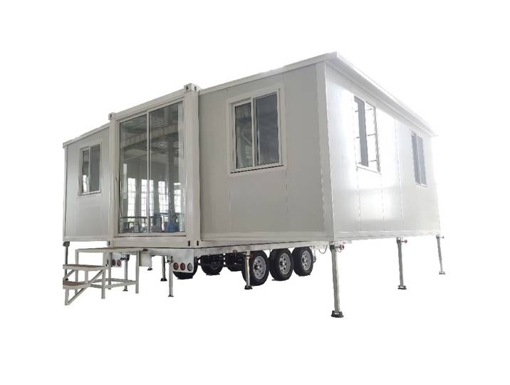 YG Conteneur Maison Personnalisé de 20 pieds sur Remorque à Deux Essieux, Fabricant de Remorques à Plateau ATM 4000kg, Maison Mobile Préfabriquée W
