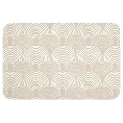 BADEMATTE Wellen - Textur - Beige Rutschfest 60x40 cm