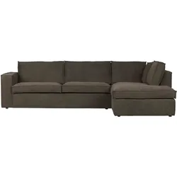 Ecksofa Freddie Stoff dunkelbraun, modernes Design, rechts, komfortabel für 3–4 Personen