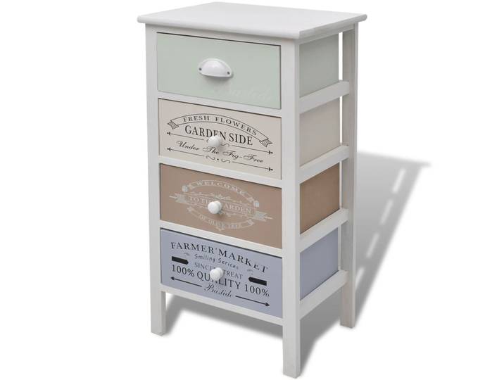 vidaXL Armoire 4 tiroirs style français bois