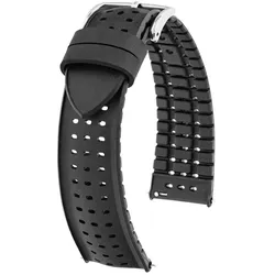 Hirsch 0925099150-2-20 Uhren-Armband Nyad M 20 mm Kautschuk Schwarz