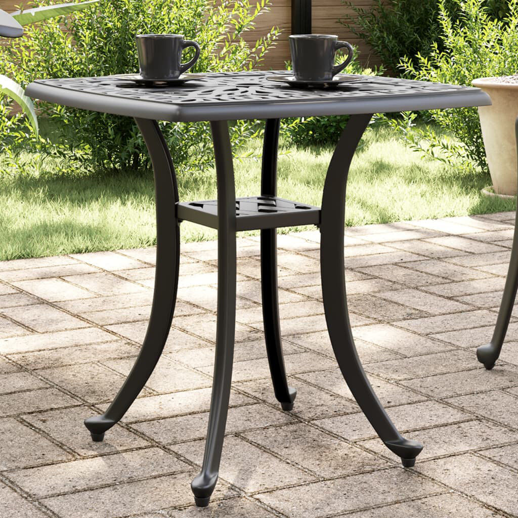 Marlow Home Co. Anandita Square Metal Outdoor Bistro Table - 53 cm W 53 cm D Black/Black