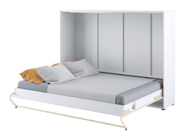Schrankbett Concept Pro - Wandbett mit Lattenrost, Klappbett, Murphy Bed Bettschrank, Schlaffläche 140x200 cm für 2 Personen, 200 kg belastbar, Sicherheitsmechanismus, CP-04, Horizontal, Weiß Matt