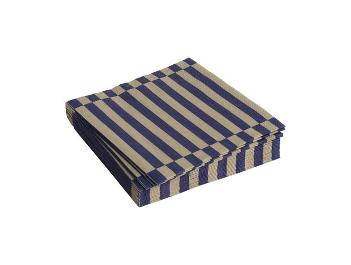 HAY Serviette Pattern Lunch Stripe 33x33 cm Lot de 20 Dark blue-dark sand pillar