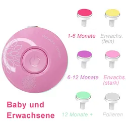 TPFBeauty Baby Nageltrimmer Elektrisch mit 6 Schleifköpfen, Rosa