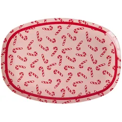 RICE Melamin Teller, Servierplatte Candy Cane, L30 B22 cm