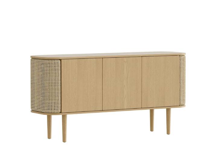 UMAGE - Treasures Sideboard mit 3 Türen, Eiche / Wiener Geflecht