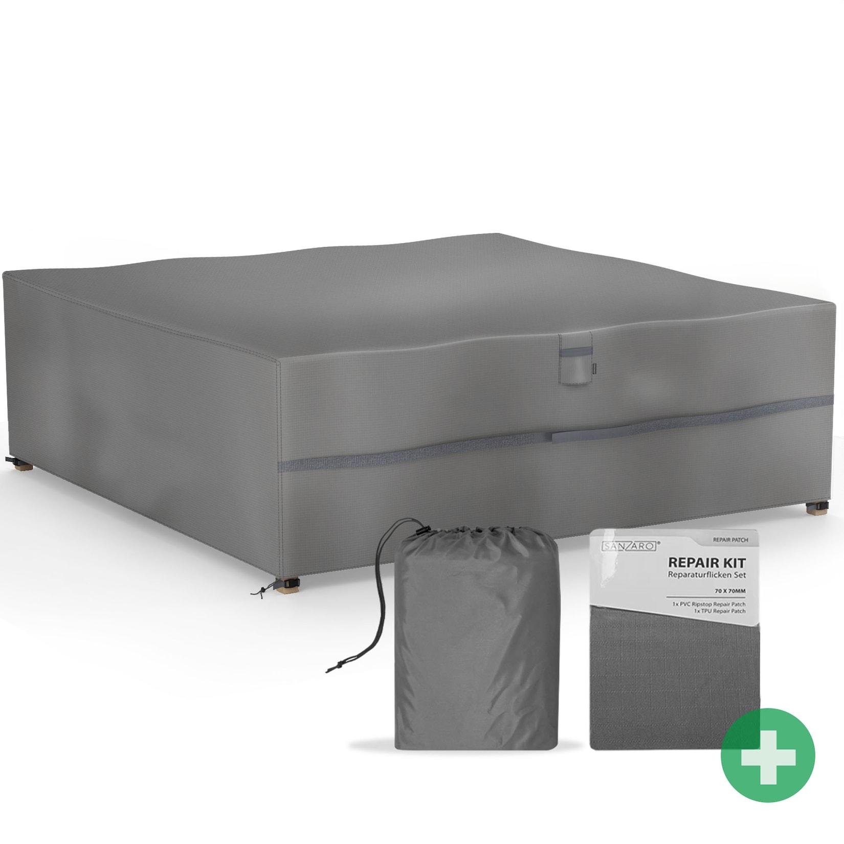 SANZARO Abdeckung winterfest Sitzgruppe Schutzhülle Abdeckhaube 600D 255 x 255 x 80 cm255 x 255 x 80 cm (BxTxH)