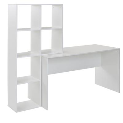 Großer Schreibtisch mit Regal, Puristisches Design, Melaminharzbeschichtung. 170x59x144 cm | Kadima Design