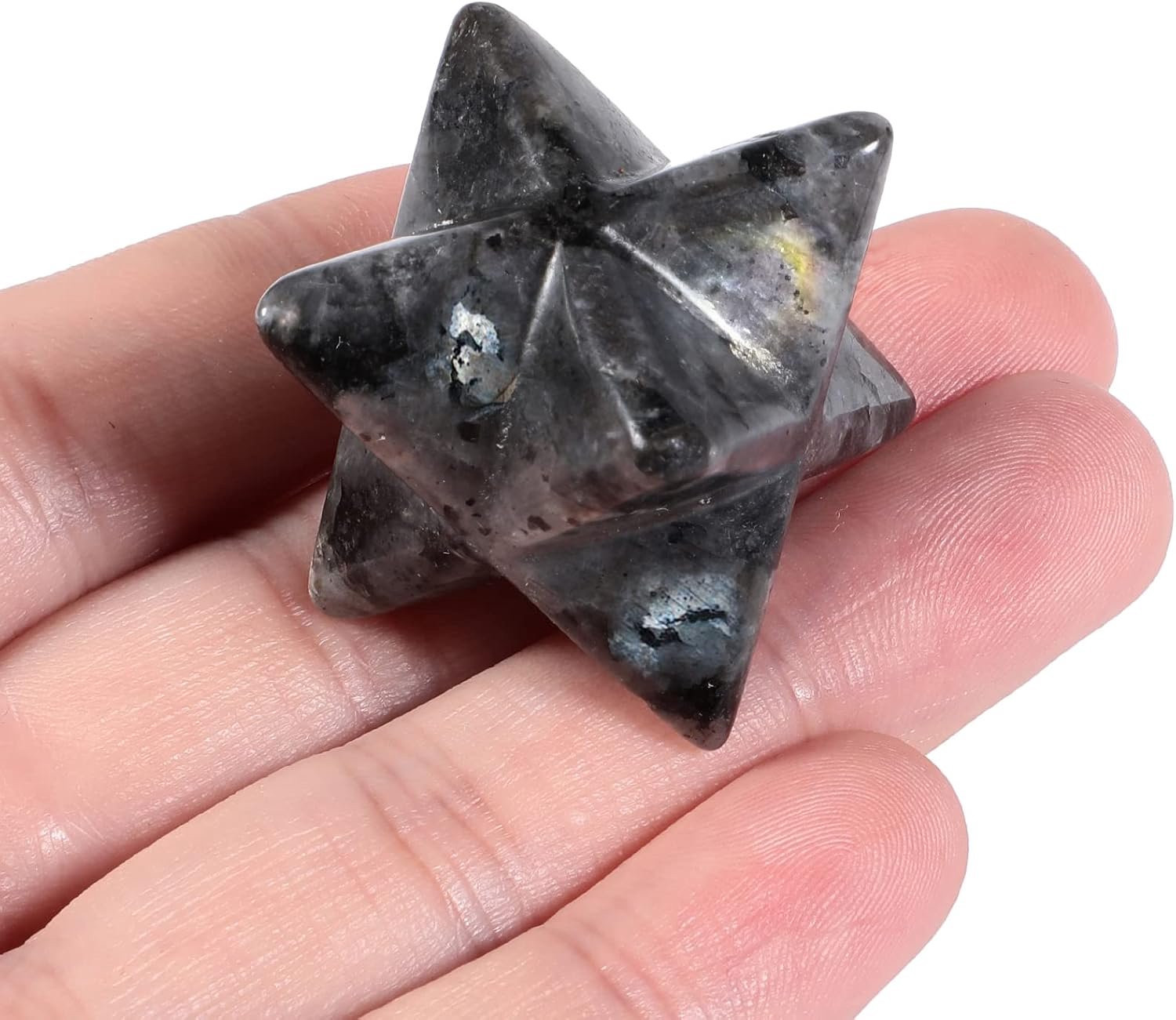Vemera Labradoriet Merkaba kristal 2,5 cm - Natuurlijke energie generator voor meditatie en chakra genezing