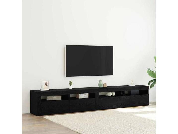 NEW 2026  Ensemble meuble TV lot de 3 Placards TV Chêne noir 240x35x40 cm L7994