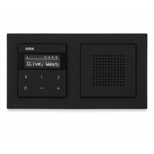 Gira Radio IP 232005, E2, Internetradio Set, WLAN, Bluetooth, Unterputz-Radio, schwarz matt
