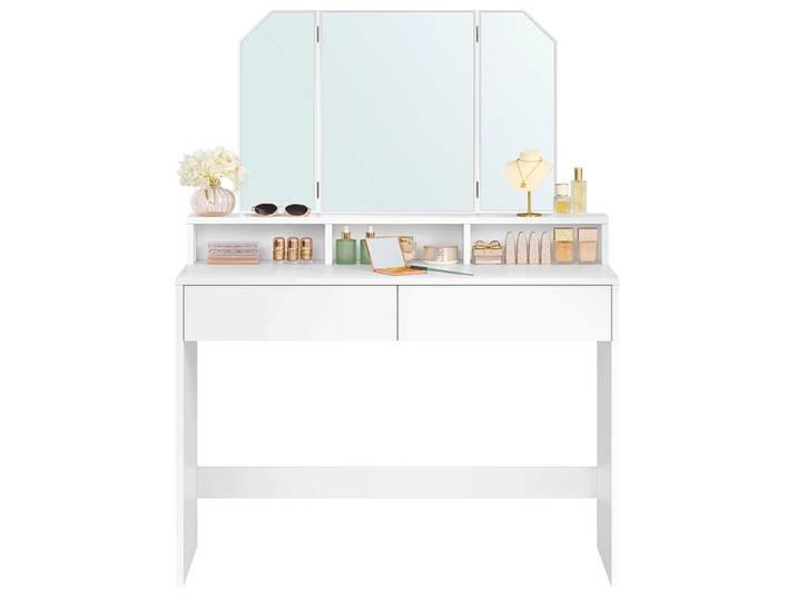 Frisierkommode SONGMICS CLARA 40x100x140cm wolkenweiss