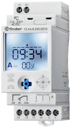 Finder 12.A4.8.230.0010 Zeitschaltuhr für Hutschiene 230 V/DC, 230 V/AC Wochenprogramm