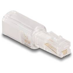 Delock Kabel-Entzwirler Adapter [1x RJ10-Stecker 4p4c - 1x RJ10-Buchse 4p4c] Transparent, Weiß 88169