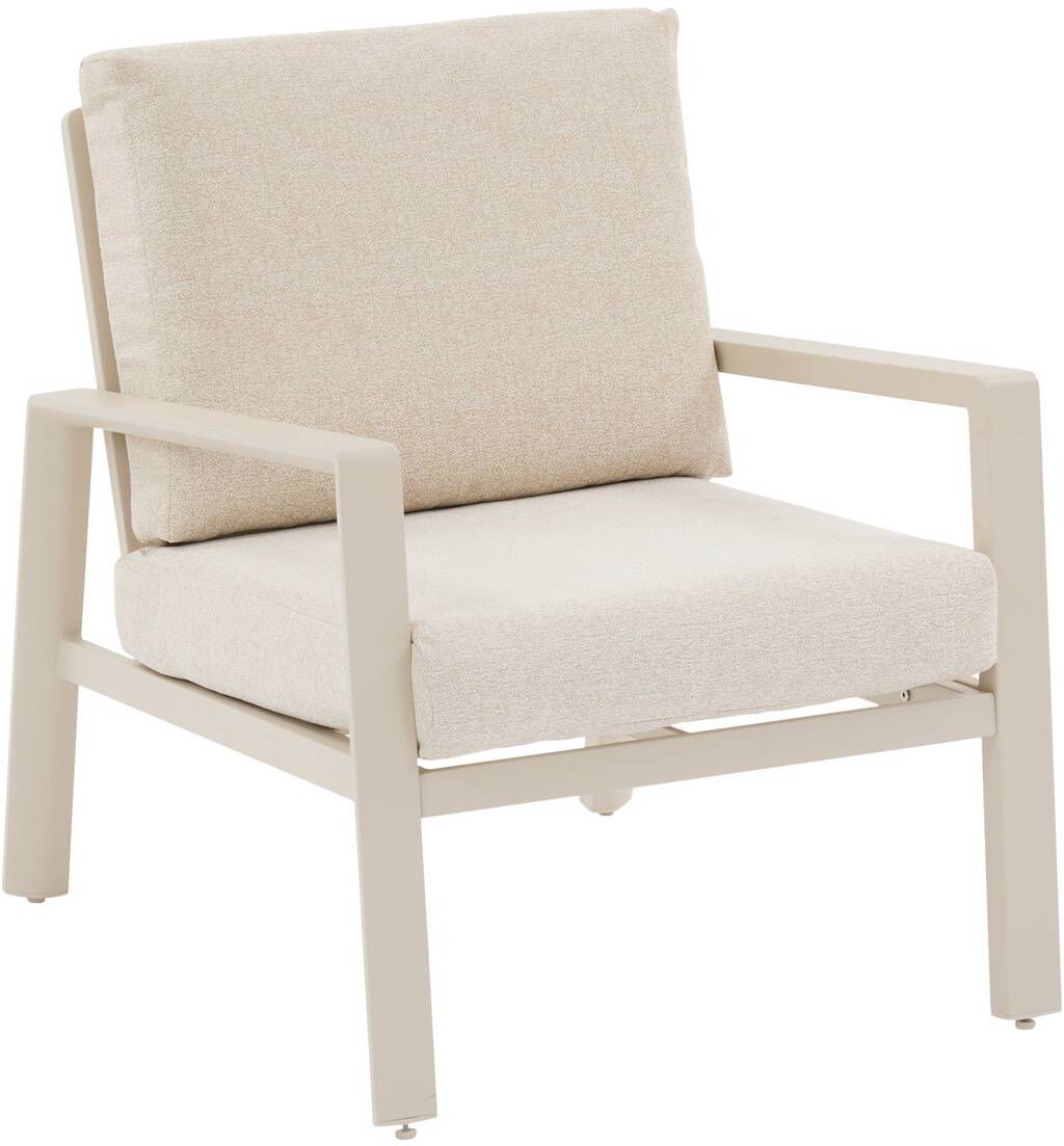 Fauteuil de salon jardin LUZANE Argile Aluminium traité époxy, Polyester recyclé Hespéride