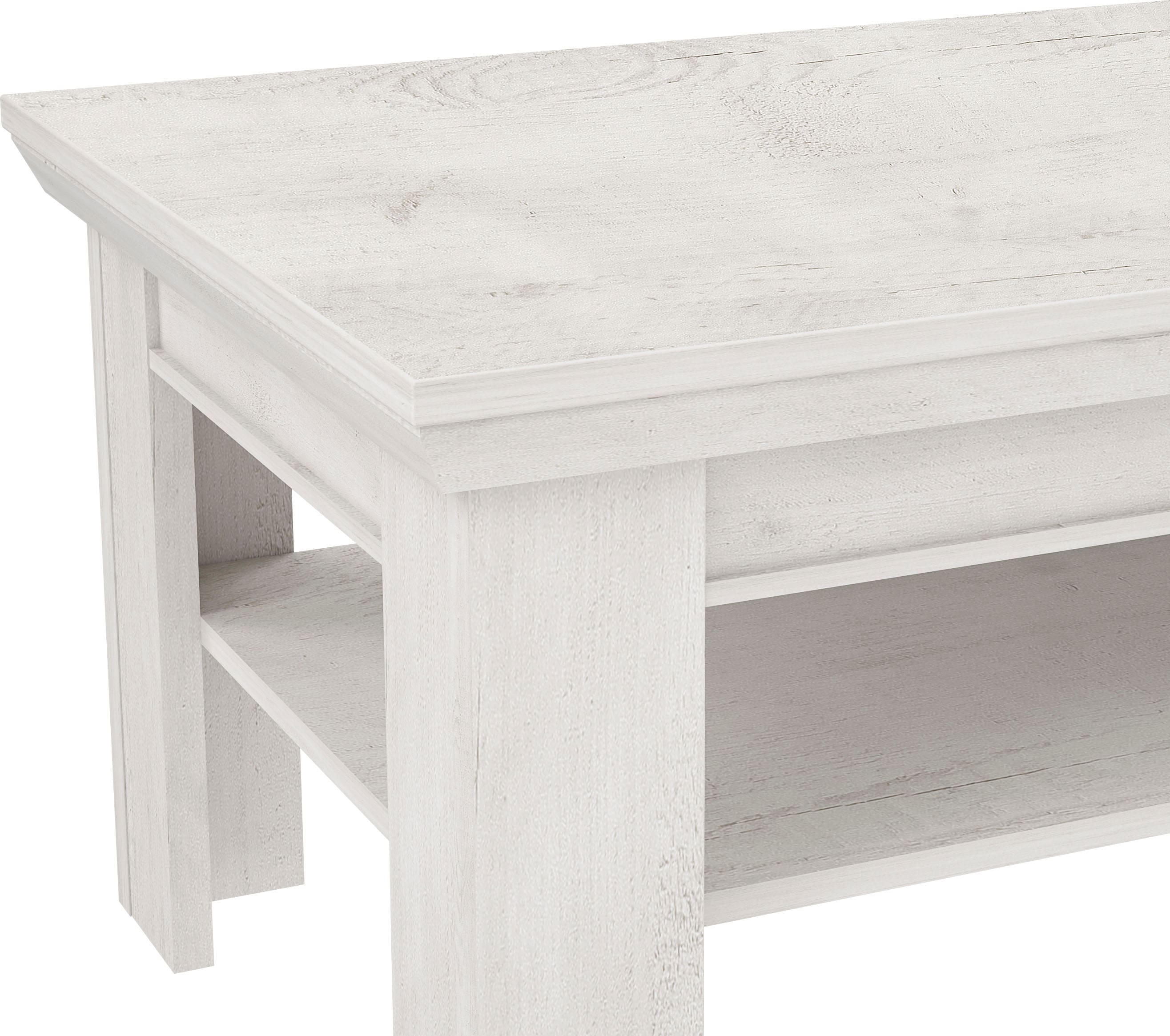 Couchtisch FORTE "Couchtisch Kashmir", weiss (pinie weiß, pinie weiß, pinie weiß), B:120,6cm H:45,3cm T:60,4cm, Tische, Couchtisch pinie weiß, pinie weiß, pinie weiß B/H/T: 120,6cm x 45,3cm x 60,4cm