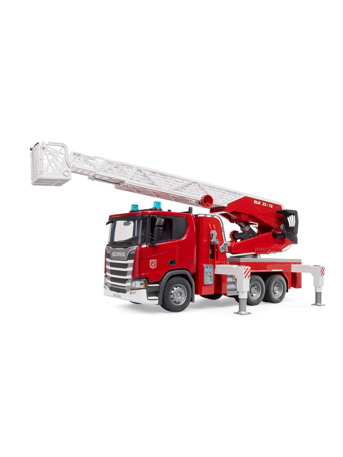 Bruder Scania Super 560R Feuerwehrfahrzeug mit Leiter, Wasserpumpe und Licht & Sound Spielzeug