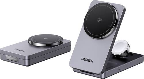 UGREEN Induktions-Ladegerät 15W W707 3-in-1 15W Magnetic Charger 45025 Ausgänge Induktionslade-Standard Grau