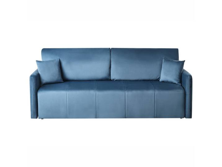 SCHLAFSOFA 3-Sitzer Samtstoff Blau Egge