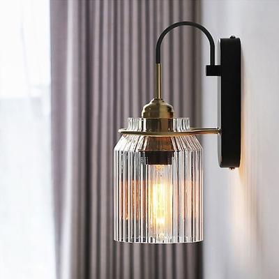 LED-Wandleuchte für den Innenbereich, 1 Kopf, warmweißes Licht, 17 cm, Glas, Metall, Material, klassisch, traditionell, Luxus, Schlafzimmer, Wohnzimmer, Esszimmer, 110–240 V