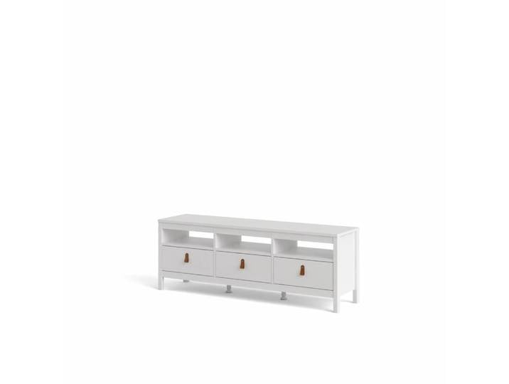 Weißes TV-Regal SALOMO mit 3 Schubladen