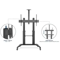 Digitus DA-90452 (140 kg), TV Ständer, Schwarz