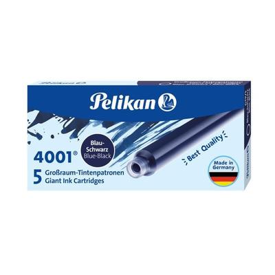 Pelikan Tintenpatronen 4001® 5er Set Großraum-Patronen, Blau-Schwarz
