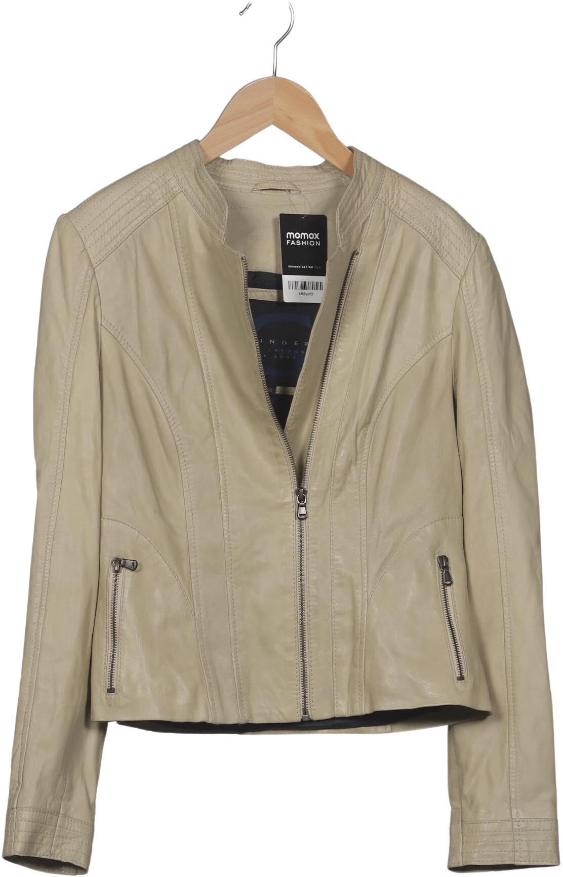 Arma Damen Jacke, Beige, Gr. EU 34 (IT 40), Leder / Synthetik - Second Hand