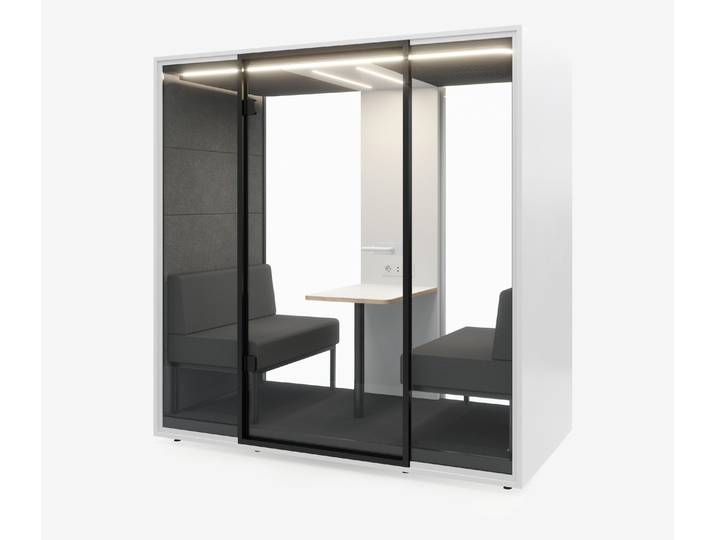 Meetingbox Quattro Weiß Weiß Grau Grau Glas Schwarz