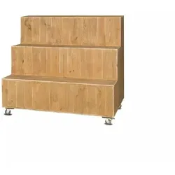 TRADIS Floristendisplay auf Rollen, 3 Ebenen, Massivholz