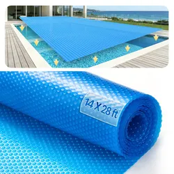 VEVOR Solar-Poolabdeckung, 8,53 x 4,27 m rechteckige Solardecke für Pools, Solarabdeckung für eingebaute oberirdische Schwimmbecken, 16 mil Solarabdeckungen blau