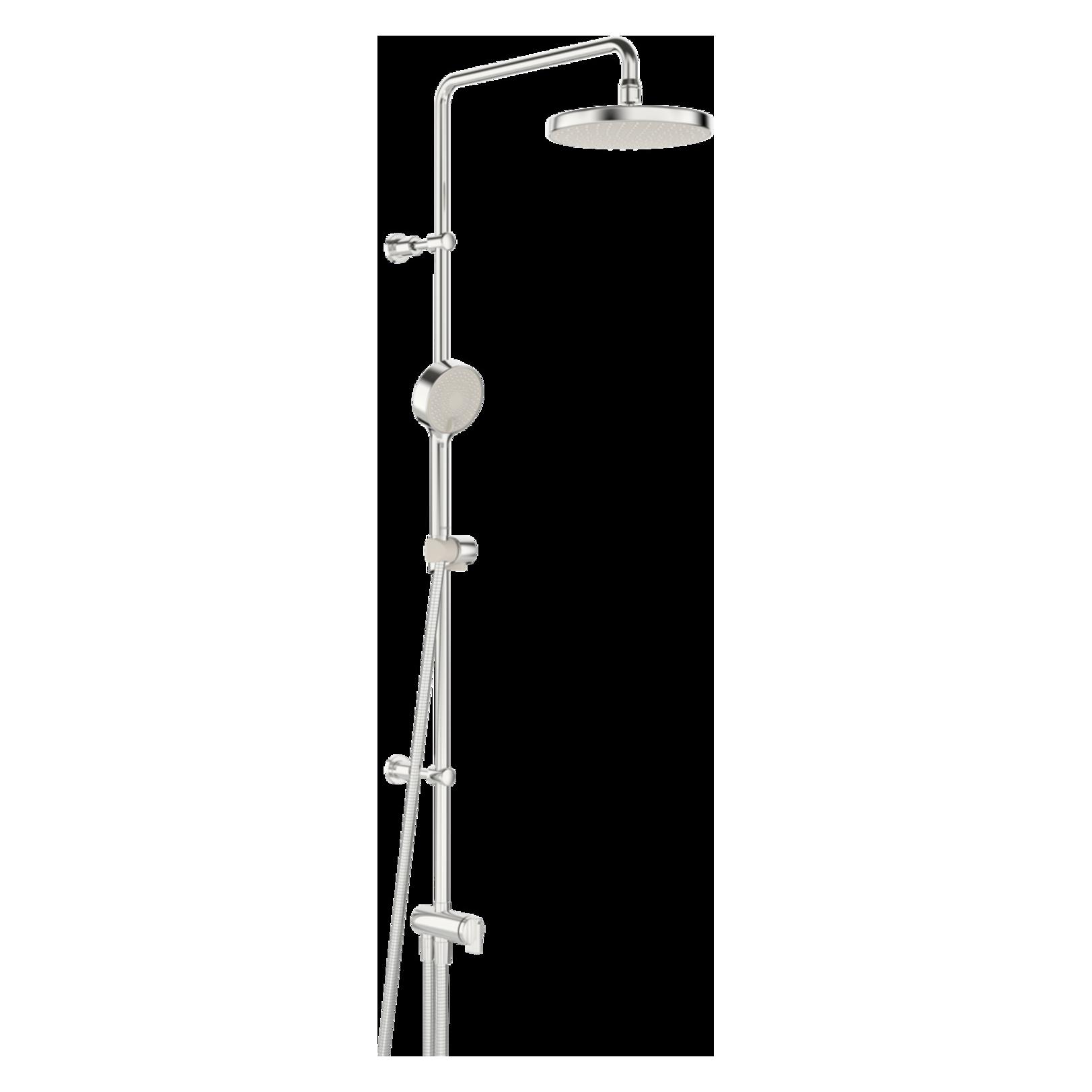 Hansa Hansabasicjet Duschsystem, Kopfbrause 200 mm, rund, flexible Druckschläuche, Ausladung 407mm (44380200)