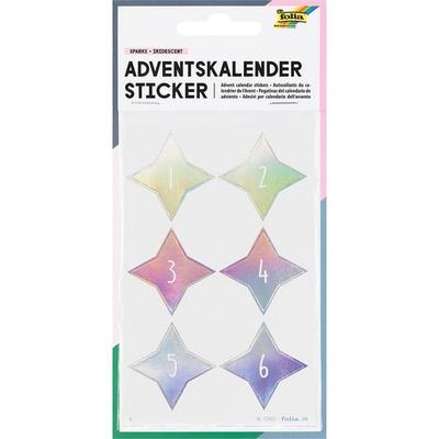 FOLIA® Schmucketiketten Adventskalender 1-24, Sparks Iridescent
