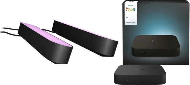 Philips Hue Play Duo Pack Lichtbalkken Zwart met HDMI Sync Box 4K