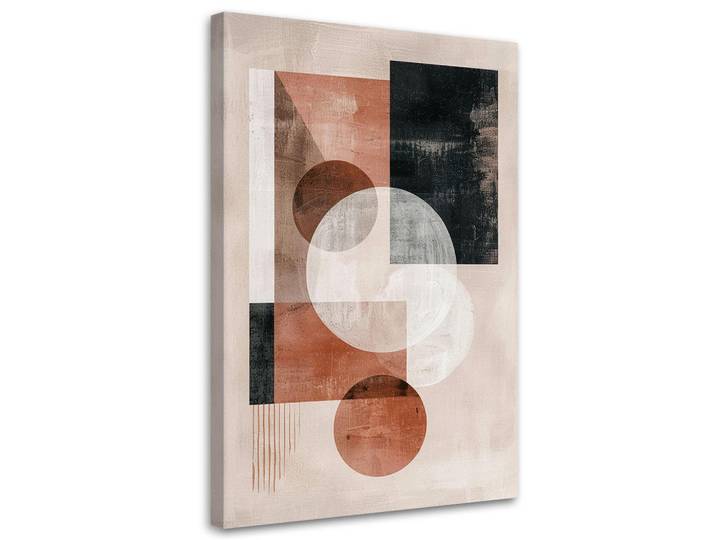 Feeby Leinwandbild Abstrakt geometrisch 80x120cm, Beige, Rechteckig, 80x120 cm, Bilder & Rahmen, Bilder, Leinwandbilder
