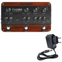 Fishman Tone DEQ AFX Vorverstärker für Gitarre mit Netzteil (Gitarre), Instrumentenverstärker, Schwarz