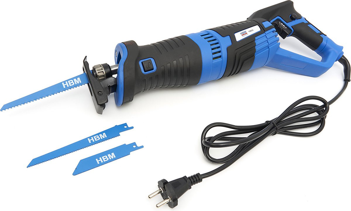 Professionele Reciprozaag 900 Watt inclusief 3 zaagbladen - Blauw