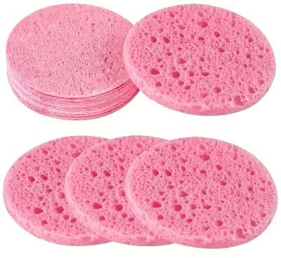 Perfect Picks Market Pack Natural Wood Pulp Compress Face Wash Puff For Soft Cleansing 10 Pcs